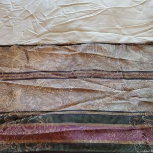 croscill king size bed skirt Gold Green Purple Paisley Damask Pattern 13" Skirt